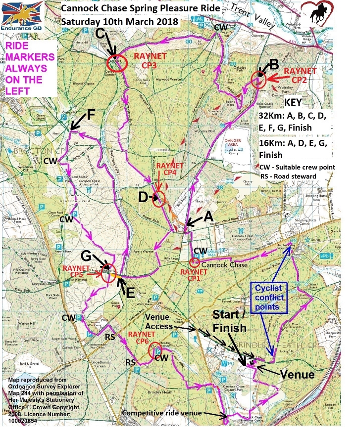 Cannock Chase Ride Map